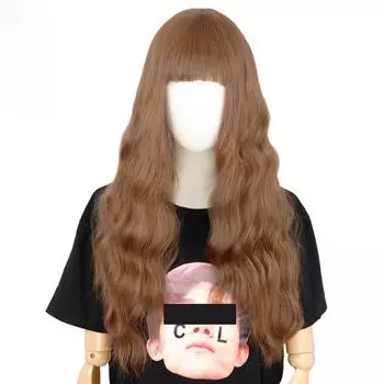 MISS WIG 24-дюймовый длинный светло-коричневый парик с волнистым париком Liu Haihai, парик из синтетического волокна, женский длинный парик, натуральный парик, парик для косплея/ежедневно/вечеринки