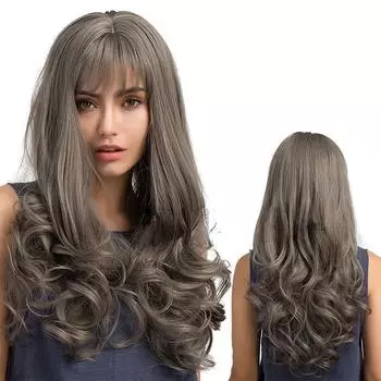 MISS WIG Модный длинный вьющийся парик с челкой для женщин, цвет 7 цветов 10-8