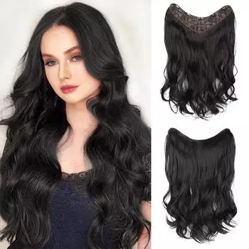 MISS WIG Синтетическая голова полупарик V-образный клип накладные волосы один кусок толстый шиньон большие волнистые шиньоны для женщин 50cm