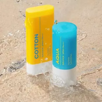 Missha All Around Safe Block Cotten Aqua Солнцезащитный стик 2 типа 1. Cotton Sun Stick