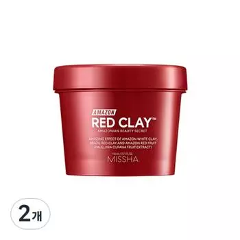 Missha Amazon Red Clay Pore Mask 110ml, 1 pack, 2 pieces