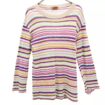 Missoni made in Italy Border Pattern Long sleeve sweater 44 knit Women Used