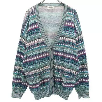 MISSONI SPORT made in Italy Overall handle V neck cardigan 52 Blue knit Men s Used