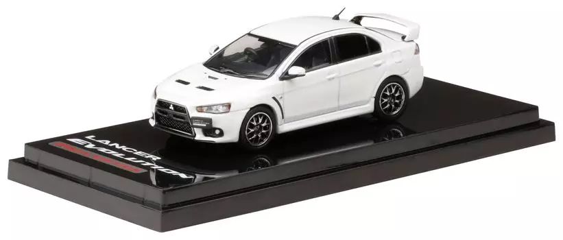 Mitsubishi Lancer Evolution X FINAL EDITION with engine display model White Pearl 1/64