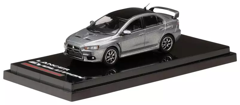 Mitsubishi Lancer Evolution X FINAL EDITION with engine display model Titanium Gray Roof 1/64 Metallic/Black