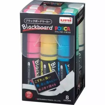 Mitsubishi Pencil Pen Black Board Posca Bold 8 Colors PCE2508K8C Water-based