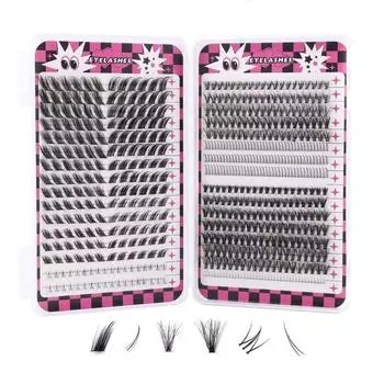 Mixed Fluffy False Eyelashes Lashes Extension Segmented Eyelashes Bundles Women/Girls 604Clusters Style05