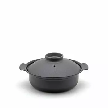 Miyazaki Seisakusho PRESSENCE Tabletop Pot, Gray, 7.1 inches (18 cm), Made in Japan 118-06362