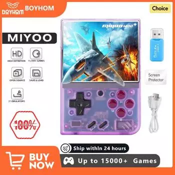MIYOO Mini Plus портативная ретро-ручная игровая консоль V2 Mini+ 3,5-дюймовый IPS-экран со встроенным Wi-Fi, игровая видеоконсоль на базе Linux No Games(No Card)