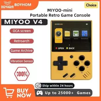 MIYOO MINI V4 Портативная ретро-игровая консоль с экраном IPS 2,8 дюйма Игровые консоли Miyoomini с ОС Linux, классический эмулятор No Card(0 Games)