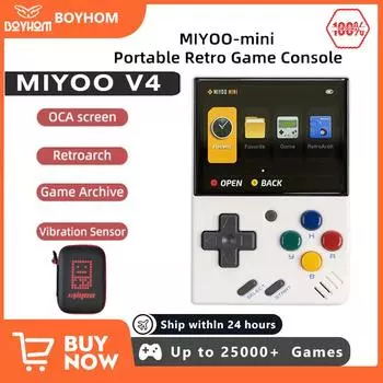 MIYOO MINI V4 Портативная ретро-игровая консоль с экраном IPS 2,8 дюйма MIYOOMini Видеоигровые консоли Linux System Игровой эмулятор No Card(0 Games)