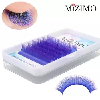 MIZIMO 6 рядов цветных одинарных привитых накладных ресниц, эффектные ресницы для макияжа глаз, натуральное наращивание. 8-15 мм, компакт-диск, 0,07 мм 0.07mm--C--8mm