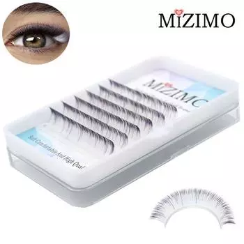 MIZIMO 6 рядов цветных одинарных привитых накладных ресниц, эффектные ресницы для макияжа глаз, натуральное наращивание. 8-15 мм, компакт-диск, 0,07 мм 0.07mm--C--8mm