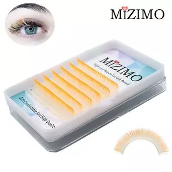 MIZIMO 6 рядов цветных одинарных привитых накладных ресниц, эффектные ресницы для макияжа глаз, натуральное наращивание. 8-15 мм, компакт-диск, 0,07 мм 0.07mm--C--8mm