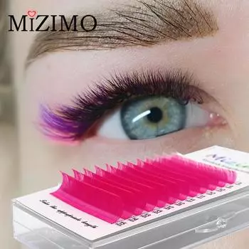 MIZIMO Red Одинарные привитые накладные ресницы, инструменты для макияжа глаз, натуральные, мягкие и удлиненные. К/Д, 0,07 мм, 8-15 мм 0.07mm--C--8mm