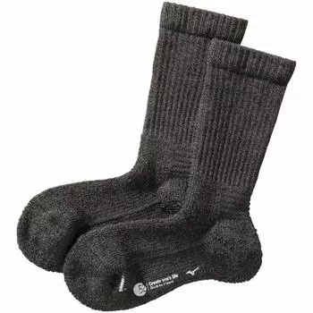 Mizuno Breath Thermowool Thick Socks for Outdoor Charcoal Size cm Women s Travel, B2JX9703, Gray, 22.0-24.0