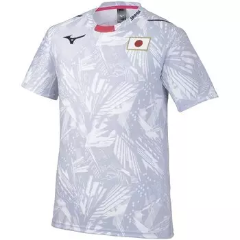 Mizuno Футболка поддержки JAPAN Logo Team Worn Japan National Team Replica Model Unisex Junior Доступно 32MA0505 Белый XLUnisex