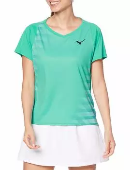 Mizuno Game Short Size Size L Size Women s Shirt, Sleeve, Green, 62JA0218, (Japan L)