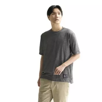 Mizuno Merino Wool 365 Crew Short Sleeve Quick Durable Temperature and Moisture Charcoal S T-Shirt, Neck, U-Neck, Shirt, Unisex, Drying, Deodorizing,