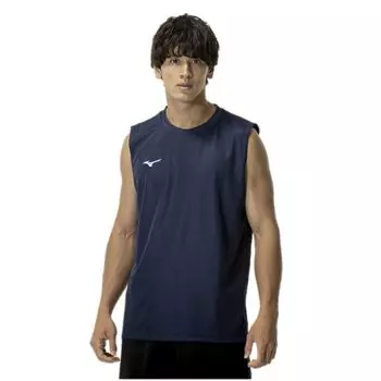Mizuno NaviDry Training Wear Tank Sleeveless Dress Top, Shirt, Moisture-Wicking, Quick-Drying, Underwear, 32MAC199, Navy/White