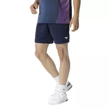 Mizuno Одежда для настольного тенниса Игровая JTTA Пот Быстросохнущие темно-синие брюки, Сертифицированные, Шорты, Впитывающие, Сохнущие, Унисекс, 82JBB002,