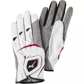 Mizuno Перчатки для гольфа Park Double Grip LG для обеих рук унисекс из синтетической кожи C3JGP203 Кожа/искусственная белая/красная S(21-22см)