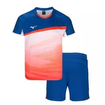 Mizuno Quick-Drying Breathable Sports Suit Badminton Wear Unisex Sportswear Orange Red 72CG26Z1 3XL
