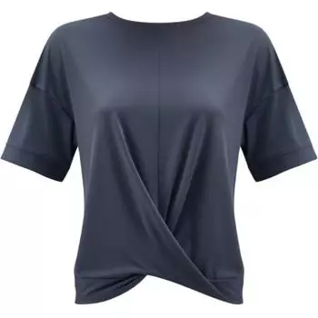 Mizuno Rhythm Series Solid Color Comfortable Draped Round Neck Short Sleeve T-Shirt Women Tops Gray 32MAB305-08 M