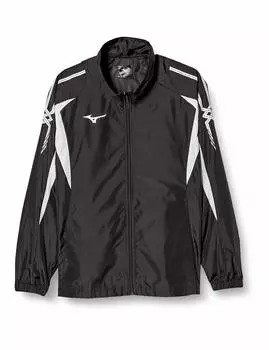 Mizuno Training Wear Windbreaker Shirt Jacket Water Repellent Sweat Absorbent Quick Drying Unisex 32JE8015 XL Black/White