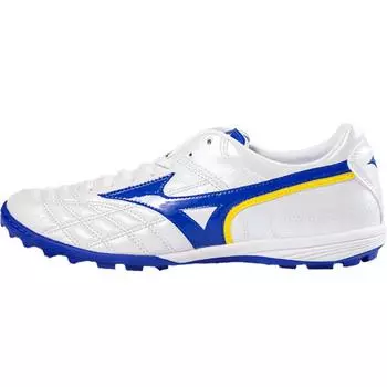 Mizuno Футбольные бутсы Wave Cup TF с защитой от скольжения, износостойкие, амортизирующие, мужские, белые, синие P1GD191919 38.5