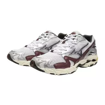 Mizuno Wave Rider 10 Size 2E Sneakers, White/Black/Wine Red, 28.5 cm,