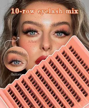 MJ Lashes 120 шт 40D DIY наращивание ресниц D-образный изгиб длинные индивидуальные ресницы смешанный поднос искусственные норковые ресницы MIX