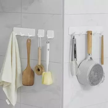 Многоцелевые крючки для кухни, без проколов, с прорезями, выдвижные крючки, бесшовные, прочные, для домашнего хранения, крючки для полок