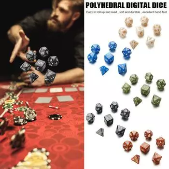 Многоцветный для TRPG DND, многогранный игровой аксессуар, набор кубиков, настольная игра, игрушки для отдыха и развлечений