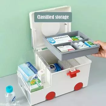 Многофункциональная аптечка для скорой помощи, большая вместимость, переносная бытовая аптечка, медицинская классификация, ящик для хранения всякой всячины