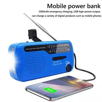 Многофункциональное ручное радио на солнечных батареях AM/FM/SW метеорологическое радио аварийный светодиодный фонарик внешний аккумулятор USB зарядное устройство для мобильного телефона зелёный