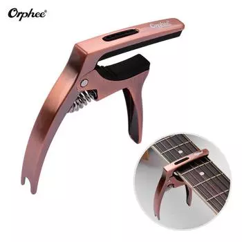 Многофункциональный гитарный каподастр Orphee Q5 3-в-1 из алюминиевого сплава со съемником мостика для гитары чёрный