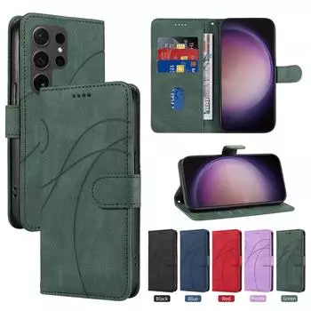 Многофункциональный кожаный флип-чехол для Samsung Galaxy S24 Ultra S23 Plus S22 S21 FE S20 Note 20ultra 10 Pro, чехол с магнитным кошельком и подставкой для карты, чехол для телефона for samsung S8 чёрный