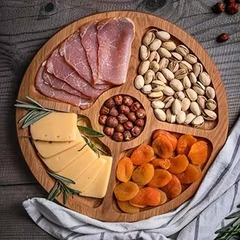Многофункциональный поднос для еды с пятью отделениями, многоразовая тарелка для фруктовых десертов, украшение кухни, свадебная тарелка для конфет