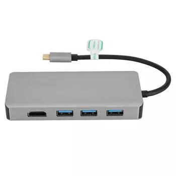 Многофункциональный преобразователь типа C с интерфейсом расширения VGaHDMiUSB3.0 x 3 для видео 4K HD