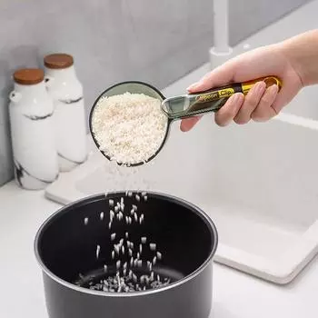 Многофункциональный прочный кухонный бытовой совок для риса с длинной ручкой, мерная ложка для рисовой муки, совок для кормления домашних животных, собак, кошек