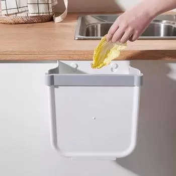 Многофункциональный складной настенный подвесной кухонный мусорный бак для автомобиля, мусорное ведро 10L белый