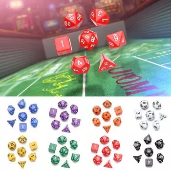 Многогранный многоцветный набор кубиков для TRPG DND, игровой аксессуар, настольная игра, игрушки для отдыха и развлечений