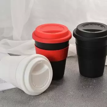 Многоразовая термоизолированная кружка для воды для путешествий на открытом воздухе 400 мл, стакан для гостиниц с силиконовой крышкой, переносная чашка для чая и кофе 4