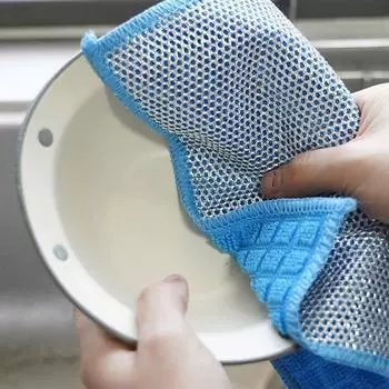 Многоразовая тряпка для мытья посуды из стальной проволоки, тряпка для мытья посуды из микрофибры, моющаяся тряпка для мытья посуды