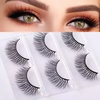 Многоразовые длинные сексуальные объемные ресницы ручной работы Fluffys3D Lashes Natural ExtensionsFalse Eyelashs Makeup Full Strip Lashes 6D13