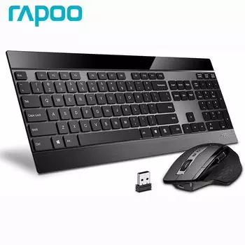 Многорежимная беспроводная клавиатура и мышь Bluetooth длиной 9900 м для подключения до 4 устройств Сверхтонкая клавиатура и лазерная мышь