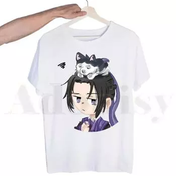 Mo Dao Zu Shi Wei WuXian Lan Wangji Harajuku Футболка для унисекс Топы унисекс с короткими рукавами Футболка для унисекс Белая футболка Женские футболки 4XL