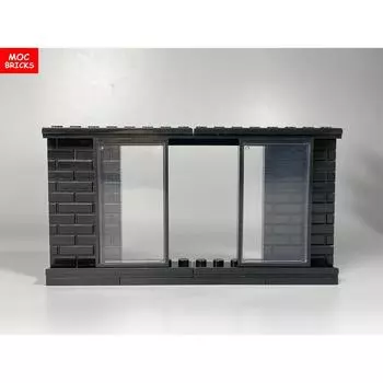 MOC Bricks Sliding Rail Door 1x4x6 Frame 60596 92589 House Wall Assembled Particles Building Block PlasticToy for kid