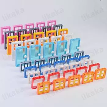 MOC City Friends House Door Window Set Строительные блоки Игрушки Совместимость Классические архитектурные блоки Запчасти DIY Кирпичи Детские игрушки